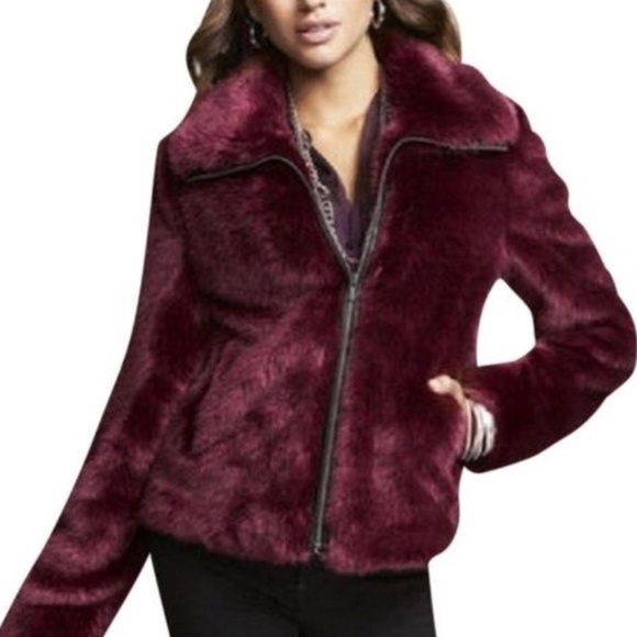 Express Jackets & Blazers - Like New Express Faux Fur Long Sleeve Zip Jacket